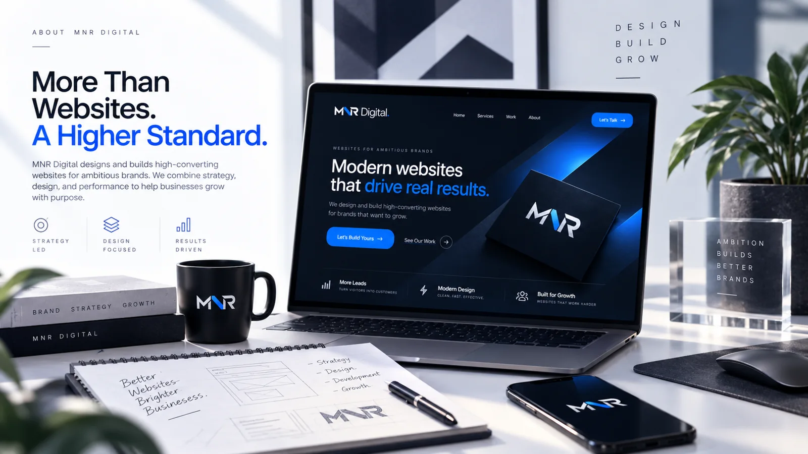 MNR Digital brand and workspace concept